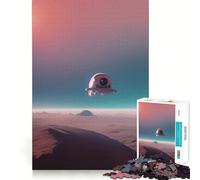 Puzzle da 1000 pezzi con astronave su Marte,pezzi ben definiti,sfida mentale,gioco divertente e rilassante,opera d'arte natalizia (38x52cm)