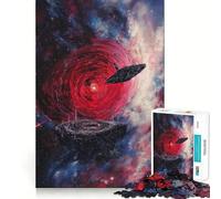 Puzzle da 1000 pezzi con astronavi e nebulose per adulti, gioco di logica stimolante, gioco di gruppo, bordi trasparenti, regalo perfetto 38x26cm