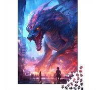 Puzzle da 1000 pezzi con attacco di mostri draghi per adulti e adolescenti, puzzle di carta, gioco educativo, sfida, giocattolo, regali di compleanno, 1000 pezzi (38x26 cm)