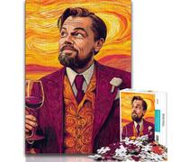 Puzzle da 1000 pezzi con attore che beve vino rosso puzzle da 1000 pezzi per adulti e adolescenti giocattoli giochi educativi antistress migliora l'amore tra coppie (50x75cm)