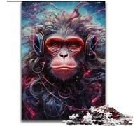 Puzzle da 1000 pezzi con auricolare Gorilla, puzzle in legno, dimensioni 50x75cm, rompicapo impegnativo per adolescenti, divertente serata di giochi in famiglia