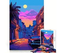 Puzzle da 1000 pezzi con auto d'epoca in una strada dell'Avana, ideale per ragazzi Puzzle che migliora la memoria, passatempo rilassante, bordi precisi, (50x75cm)