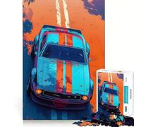 Puzzle da 1000 pezzi con auto d'epoca su strada,gioco di memoria,divertente,con bordi lisci e incastro perfetto,un modo divertente per riempire le ore vuote (38x52cm)