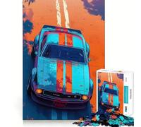 Puzzle da 1000 pezzi con auto d'epoca su strada,gioco per lo sviluppo delle capacità cognitive,superficie liscia e priva di sbavature,rilassante attività di gruppo al chiuso (50x75cm)