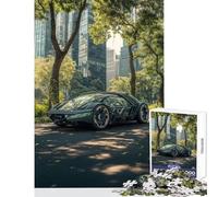 Puzzle da 1000 pezzi con auto futuristica in un parco urbano Gioco divertente ideale per le vacanze a casa per passare il tempo come decorazione domestica o per rafforzare l'amore di coppia (26x38cm)