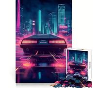 Puzzle da 1000 pezzi con auto retrò e paesaggio urbano futuristico, ideale per ragazzi, gioco di logica e abilità, rilassante e divertente, con tagli precisi Regalo perfetto (50x75cm)