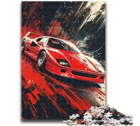 Puzzle da 1000 pezzi con auto sportiva ad acquerello per adulti e adolescenti, gioco stimolante e gioco educativo per famiglie, per compleanni e Natale, 26x38cm