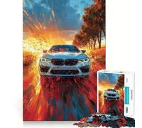 Puzzle da 1000 pezzi con auto sportiva bianca,gioco per ragazzi che stimola la concentrazione,bordi lisci e tagliati con precisione,ideale come regalo di Natale (38x26cm)