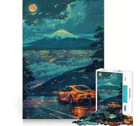 Puzzle da 1000 pezzi con auto sportiva e cielo stellato per adolescenti, ideale per ricordare, migliorare, calmare la mente, con un'opera d'arte nitida e da collezione 50x75cm