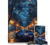 Puzzle da 1000 pezzi con auto sportiva e cielo stellato per adolescenti, ideale per ricordare, migliorare, calmare la mente, con un'opera d'arte nitida e da collezione 50x75cm