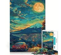Puzzle da 1000 pezzi con auto sportiva e cielo stellato per adulti e ragazzi, gioco di logica, tempo libero, bordi precisi, decorazione da parete 38x26cm