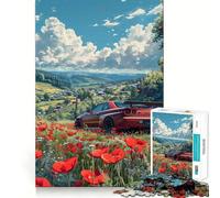 Puzzle da 1000 pezzi con auto sportiva e cielo stellato per adulti, gioco di logica e antistress, taglio preciso, regalo perfetto 50x75cm