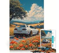 Puzzle da 1000 pezzi con auto sportiva e cielo stellato per ragazzi, gioco che stimola la logica e favorisce il gioco rilassante, con bordi di alta qualità e oggetto da collezione 38x52cm