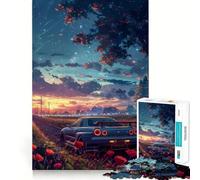 Puzzle da 1000 pezzi con auto sportiva e cielo stellato per ragazzi, gioco di logica e puzzle da assemblare, divertente, con taglio di precisione, regalo elegante 38x26cm