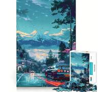 Puzzle da 1000 pezzi con auto sportiva e cielo stellato per ragazzi, gioco stimolante per il pensiero creativo, divertimento rilassante, taglio preciso, regalo di Natale 50x75cm