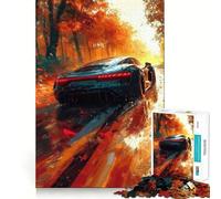 Puzzle da 1000 pezzi con auto sportiva moderna nera,gioco di precisione con bordi perfetti,giocattolo per allenare la mente,divertimento a gioco lento,regalo di compleanno 38x26cm