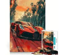 Puzzle da 1000 pezzi con auto sportiva moderna rossa per adolescenti, gioco di puzzle per allenare la mente, gioco di gruppo, assemblaggio artistico, regalo classico (50x75cm)