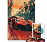Puzzle da 1000 pezzi con auto sportiva moderna rossa per adolescenti, ideale per migliorare la memoria, creare un'atmosfera rilassante e creare un regalo festivo (38x52cm)