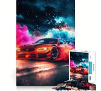 Puzzle da 1000 pezzi con auto sportiva rossa e fumo, per adulti e ragazzi, gioco di logica, per la casa, divertimento di qualità, taglio classico, regalo (50x75cm)