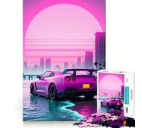 Puzzle da 1000 pezzi con auto sportive e skyline per adolescenti, ideale per migliorare la memoria e alleviare lo stress, con taglio di alta qualità e come regalo 50x75cm