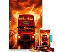 Puzzle da 1000 pezzi con autobus a due piani rosso per adulti, gioco di logica, ideale per momenti di relax, con taglio preciso, regalo di Natale (50x75cm)