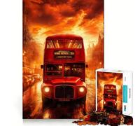 Puzzle da 1000 pezzi con autobus a due piani rosso per ragazzi, ideale per sviluppare la memoria, facile da usare e per il tempo libero, con bordi puliti, perfetto per Natale (38x52cm)