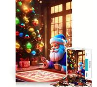 Puzzle da 1000 pezzi con Babbo Natale che gioca a dadi, ideale per adolescenti Gioco di puzzle stimolante e rilassante, perfetto come regalo per le feste (38x52cm)