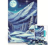 Puzzle da 1000 pezzi con baita innevata in montagna, ideale per ragazzi, gioco di logica, rilassante e divertente, con bordi precisi, perfetto come decorazione da parete (38x26cm)