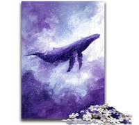Puzzle da 1000 pezzi con balena ad acquerello per adolescenti e adulti, aiuta il cervello a esercitare i giocattoli avvincenti per coltivare la pazienza, decorazione perfetta 50x75cm
