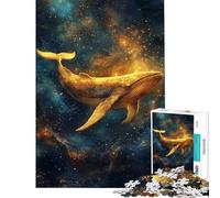 Puzzle da 1000 pezzi con balena dorata nel cosmo ideale per adolescenti perfetto per una sfida di velocità a mano libera per compleanni e Natale Un gioco che stimola l'intelligenza e crea dipendenza
