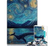 Puzzle da 1000 pezzi con balena nel cielo stellato, regali per adulti, giochi educativi, decorazioni per la casa, ideali come regalo per tutta la famiglia (75x50cm)