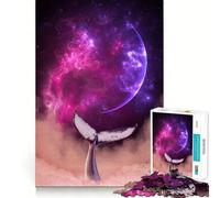 Puzzle da 1000 pezzi con balena spaziale blu e bordi senza soluzione di continuità,gioco di logica e divertimento,ideale per momenti di svago,regalo artistico di Natale 50x75cm