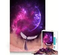 Puzzle da 1000 pezzi con balena spaziale blu,gioco a incastro preciso,giocattolo creativo e divertente,gioco rilassante,regalo di Natale tranquillo 38x52cm