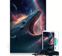 Puzzle da 1000 pezzi con balena spaziale blu,pezzi a incastro preciso,giocattolo creativo e divertente,momento di relax,regalo di compleanno 50x75cm