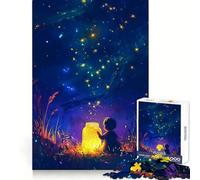 Puzzle da 1000 pezzi con bambino e barattolo di stelle,taglio preciso,divertimento per la mente,divertimento per rallentare il ritmo,decorazione natalizia da parete (38x52cm)