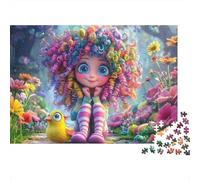 Puzzle da 1000 pezzi con bambola colorata e fantastica, bambola stravagante con capelli a ciambella, arte per adulti dai 12 anni in su, gioco educativo, bellissima decorazione, per