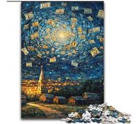 Puzzle da 1000 pezzi con banconote da un dollaro raffiguranti il cielo notturno, per adulti, gioco stimolante e gioco in famiglia, regalo di compleanno, regali, arte murale (50x75cm)