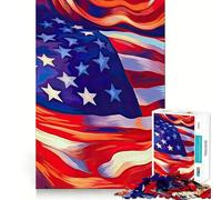 Puzzle da 1000 pezzi con bandiera americana a strisce, ideale per adolescenti, un gioco che stimola la mente, un'attività rilassante e creativa, un regalo premuroso 38x26cm