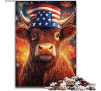 Puzzle da 1000 pezzi con bandiera americana Yak, puzzle impegnativo 26X38cm, perfetto per il divertimento in famiglia a Natale, Ringraziamento, compleanni e Pasqua