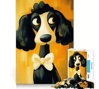 Puzzle da 1000 pezzi con barboncino e papillon per adulti e ragazzi ideale per stimolare la memoria favorire la calma e favorire la fuga dalla realtà con taglio liscio e un regalo speciale (38x52cm)