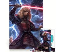 Puzzle da 1000 pezzi con barboncino, fulmine e samurai, per adulti, ideale per rafforzare la memoria, per il tempo libero e il divertimento, con bordi di qualità e un regalo elegante (50x75cm)