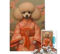 Puzzle da 1000 pezzi con barboncino giocattolo e geisha Giochi divertenti che stimolano l'intelligenza e creano dipendenza Regali per donne e uomini divertenti e spiritosi (dimensioni 38x52cm)