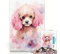 Puzzle da 1000 pezzi con barboncino in vivaci acquerelli, ideale per ragazzi, per stimolare la memoria, per il tempo libero a casa, per assemblare immagini e creare un regalo adorabile (50x75cm)