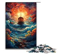 Puzzle da 1000 pezzi con barca a vela al tramonto per adulti puzzle impossibile antistress per ragazzi dai 14 anni in su 75x50 cm