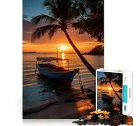 Puzzle da 1000 pezzi con barca da pesca thailandese, gioco di logica per ragazzi, divertimento rilassante, bordi lisci, regalo creativo 38x26cm