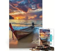 Puzzle da 1000 pezzi con barca da pesca thailandese sulla spiaggia ideale per adulti regali per rafforzare la memoria per momenti di serenità e per la qualità dei dettagli perfetto per i desideri