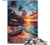 Puzzle da 1000 pezzi con barche a vela sulla spiaggia, regalo per adulti, gioco stimolante, ideale come regalo per tutta la famiglia (26x38cm)
