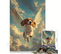 Puzzle da 1000 pezzi con beagle e ali d'angelo per adolescenti, stimola la capacità di pensiero, favorisce la calma e favorisce la distrazione Taglio liscio Ottimo regalo (50x75cm)
