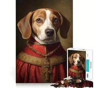 Puzzle da 1000 pezzi con beagle e il papa,disegno a incastro preciso,gioco cognitivo,ideale per momenti di relax,regalo di compleanno (38x26cm)