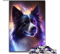 Puzzle da 1000 pezzi con Border Collie colorato in legno, idea regalo unica per la casa fai da te 50x75cm per adolescenti e famiglie, decorazione fai da te perfetta e sfida rompicapo